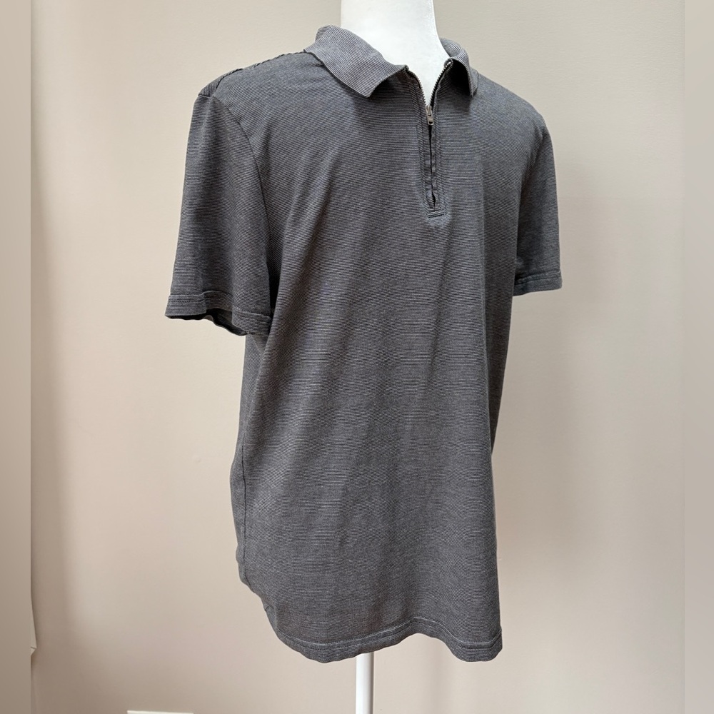 Nordstrom Men's Charcoal Gray Zip Polo